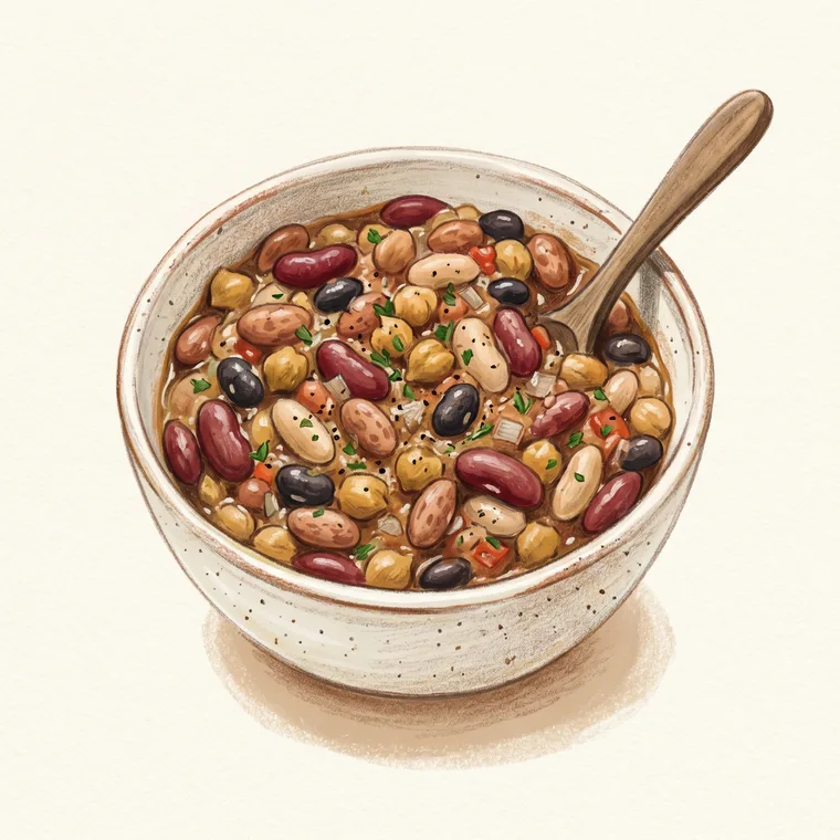 Illustration of cooked beans