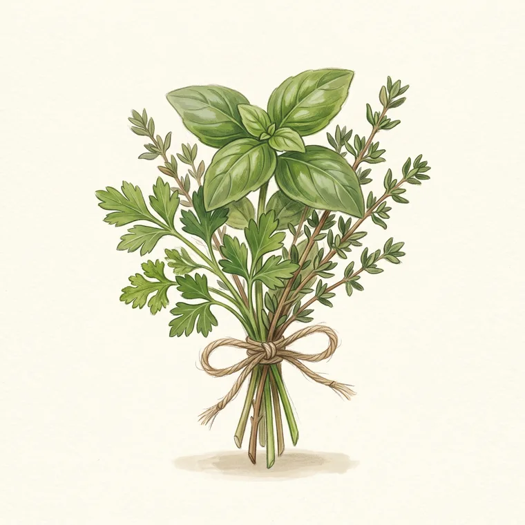 Illustration of fresh herbs