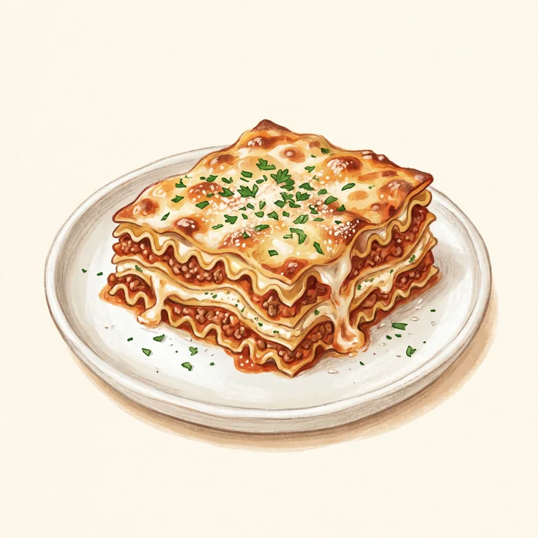 Illustration of lasagna