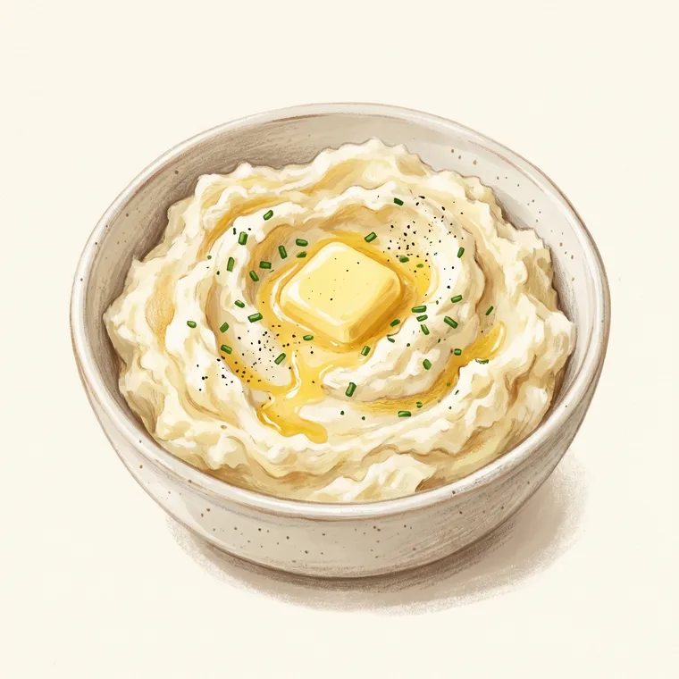 Illustration of mashed potatoes