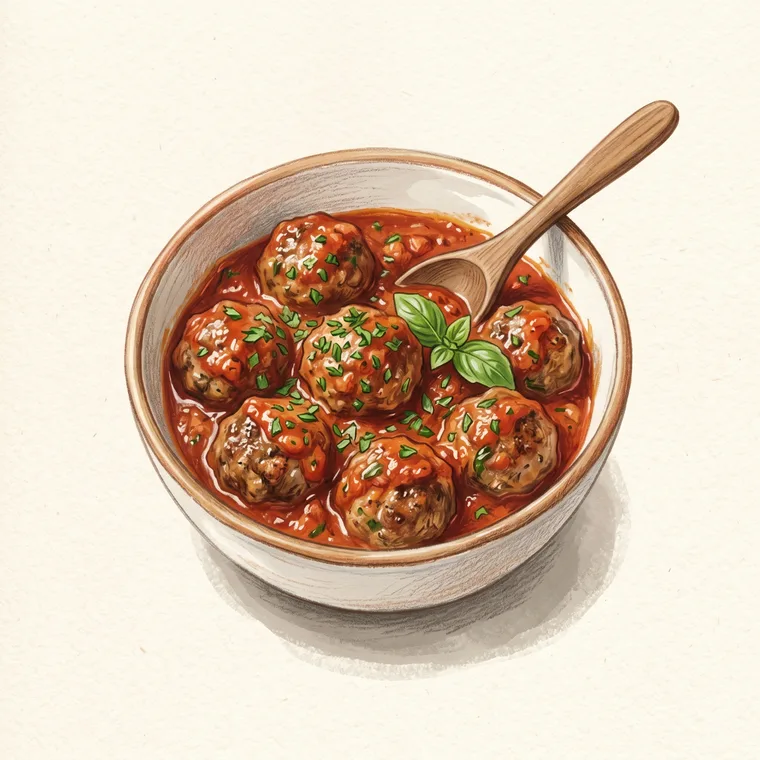 Illustration of meatballs